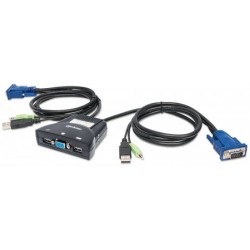 KVM INTERRUPTOR DE 2 PORTAS USB C/CABOS +AUDIO