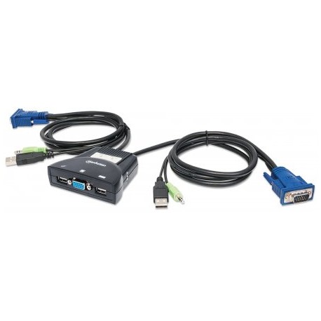KVM 2 PORTAS USB C/CABOS +AUDIO