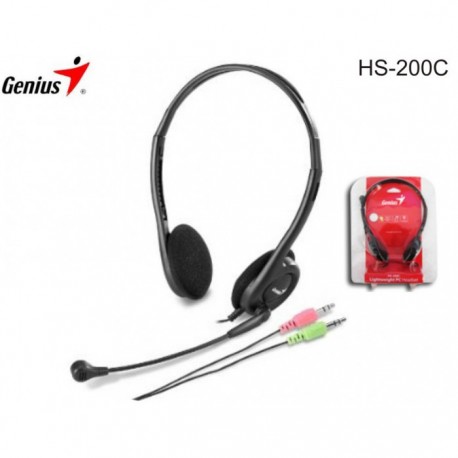 HS GENIUS HS-200C C/ MIC P/PC BLK