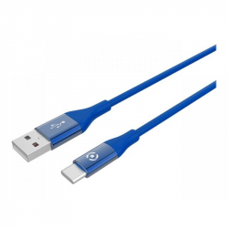 CABO USB A USB-C SILICONE 1M AZUL