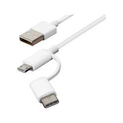 CABO USB MI 2-IN-1 USB-A PARA MICRO-USB/USB-C 1MT