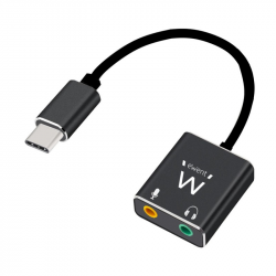 ADAPTADOR USB-C PARA JACK 2 X 3.5MM PRETO